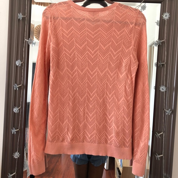 Ann Taylor Orange Coral Lightweight Sweater - Picture 3 of 3